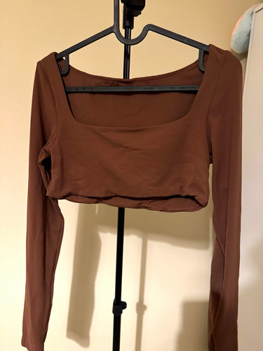 Women brown crop top - brown, and